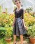 Pleated midi skirt with sequins effect